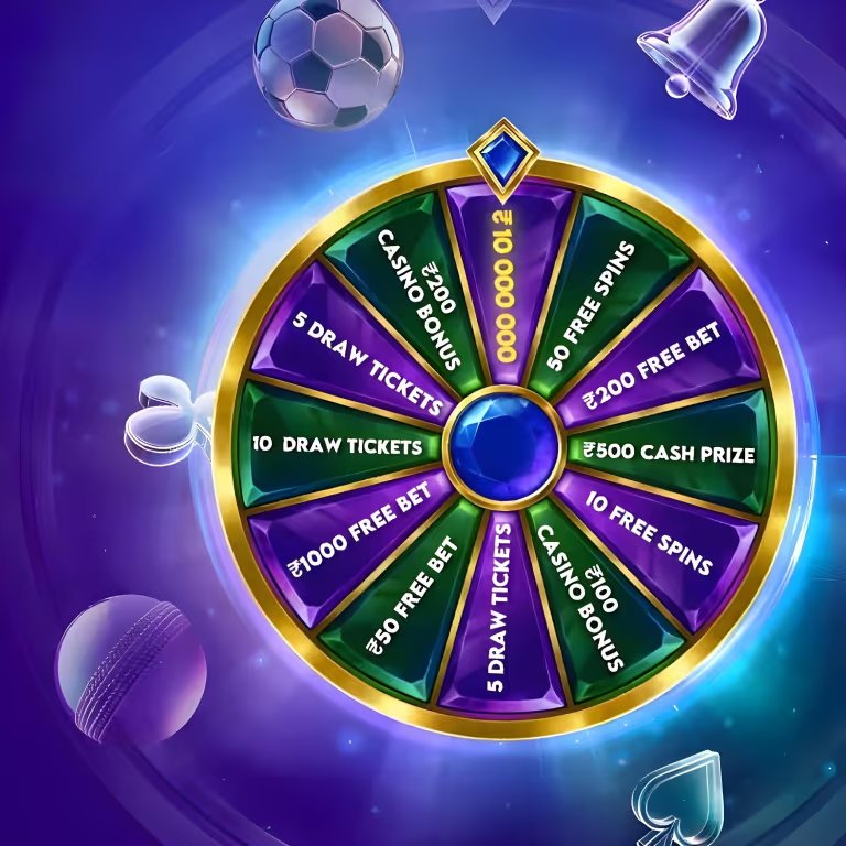 Spinning bonus wheel with vibrant segments, emphasising Betvibe Casino bonus chances.